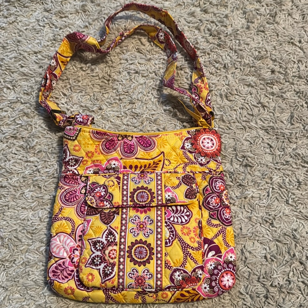Vera Bradley Hipster Messenger Crossbody Bag in Bali Gold